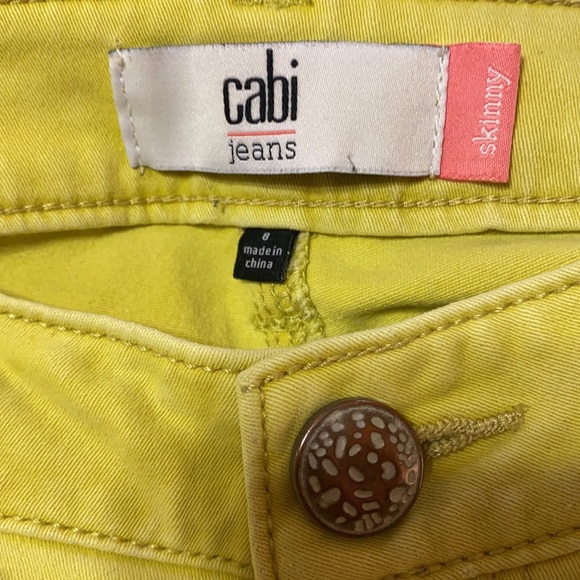 Cabi Yellow Skinny Jeans Size 8 - Picture 3 of 3